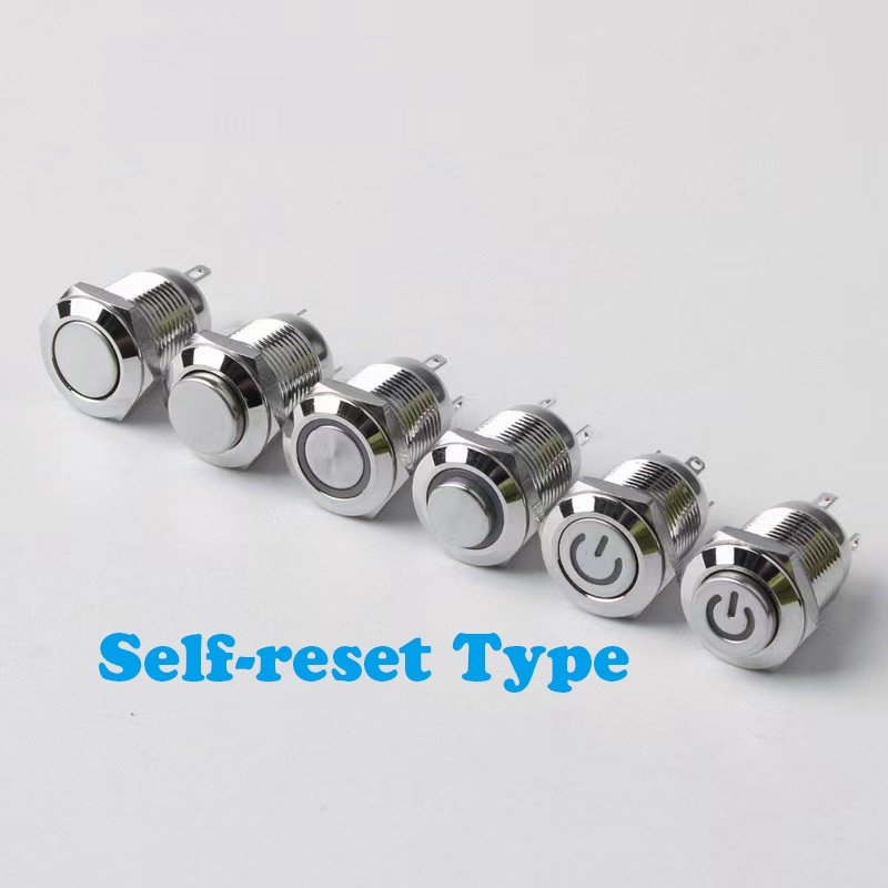 Nút Nhấn có Đèn LED Bằng Kim Loại 12mm 12-24v 5V 220v 24v 3v 6v 110V 5V