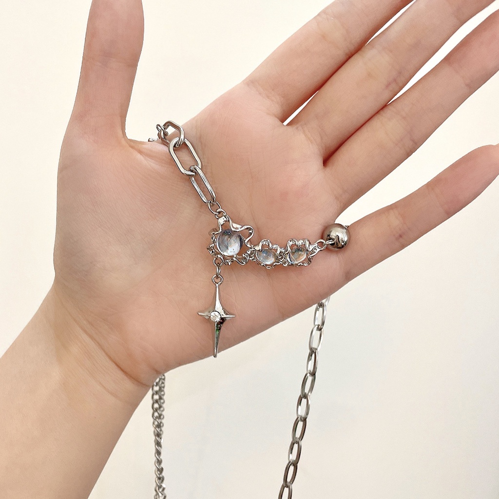 Vòng cổ MAYEBE LAVEND mặt trăng khuyết phong cách Hàn Quốc thời trang dành cho nữ