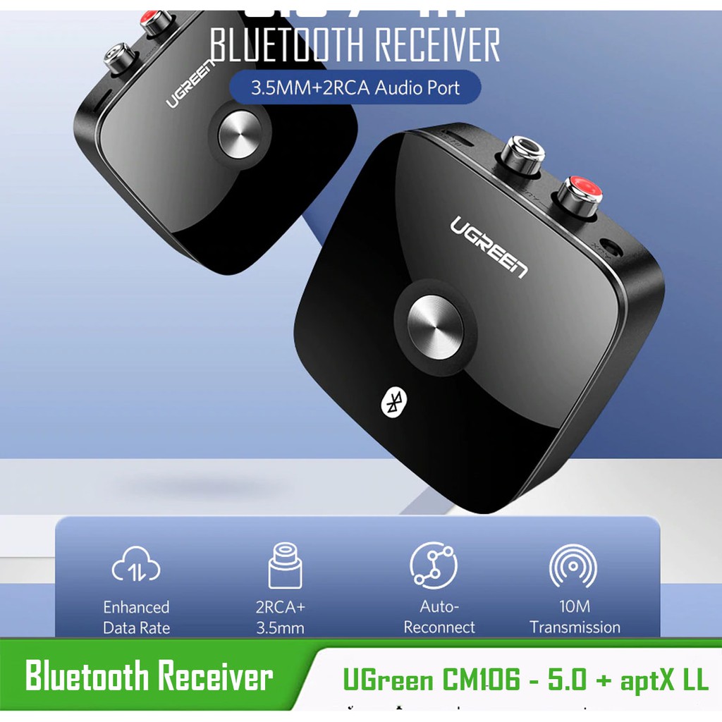 Thiết bị nhận Bluetooth 5.0 cho Loa, Amply cao cấp Ugreen 40759, có APTX