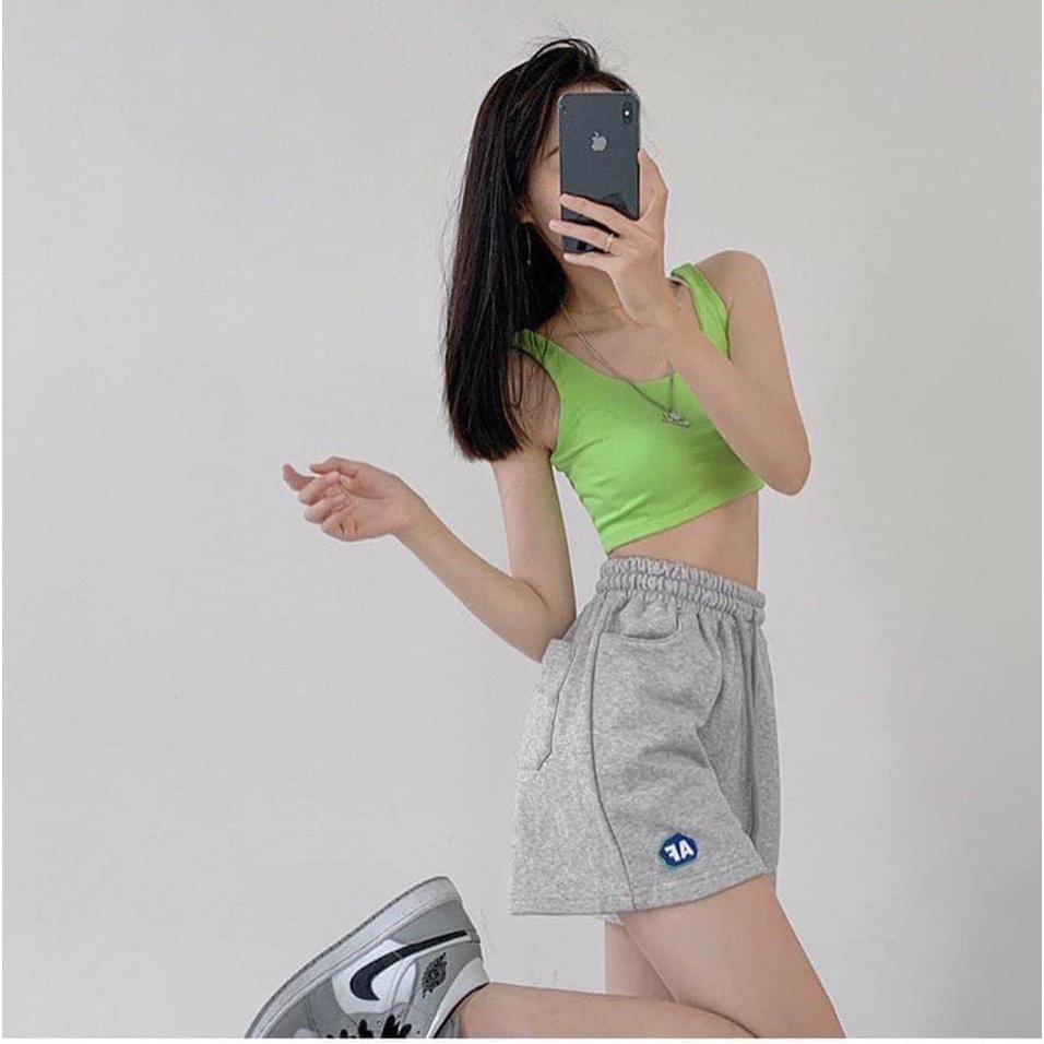 Quần Short Da Cá AF PEONYB Nữ [FREESHIP] 🌸 Sooc đùi ống rộng phối logo phong cách đường phố hàn quốc đẹp Ulzzang 🌸 | BigBuy360 - bigbuy360.vn
