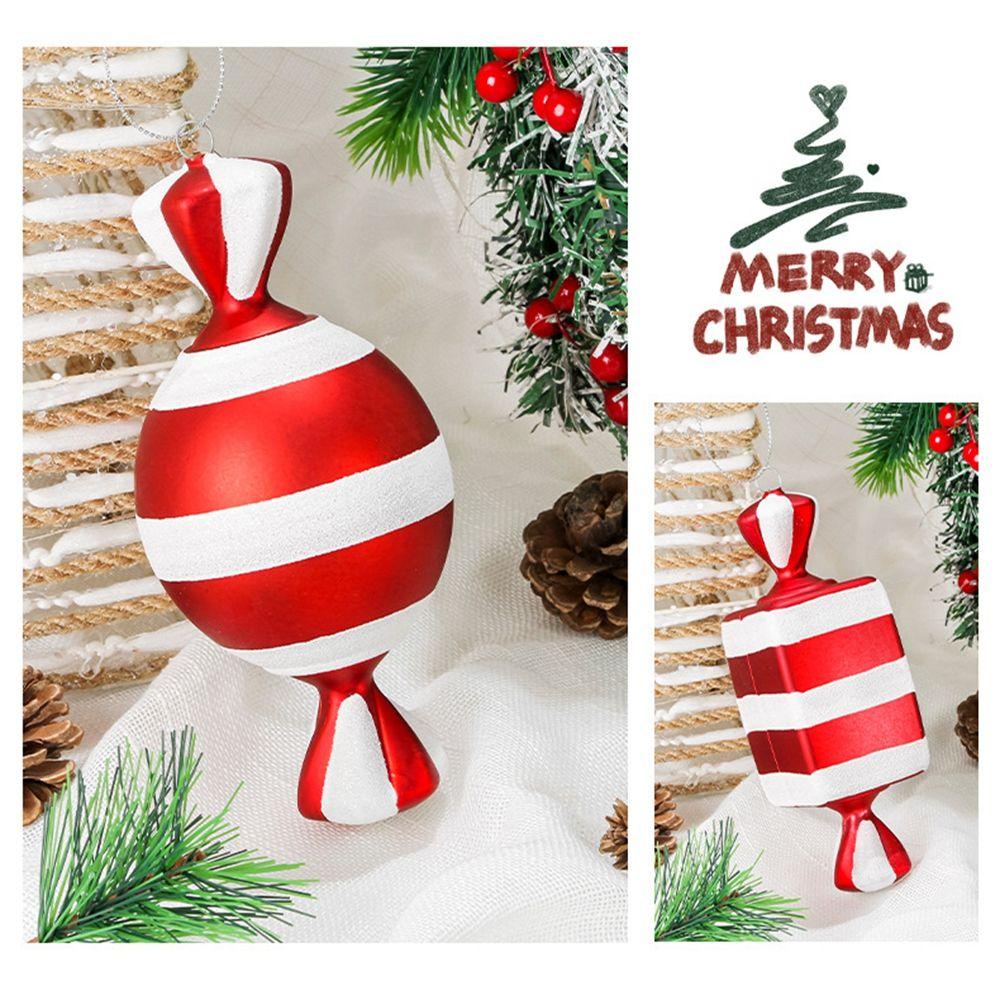 YIYU 1 Phụ Kiện Treo Trang Trí Giáng Sinh Bằng PVC Màu Đỏ Và Trắng
