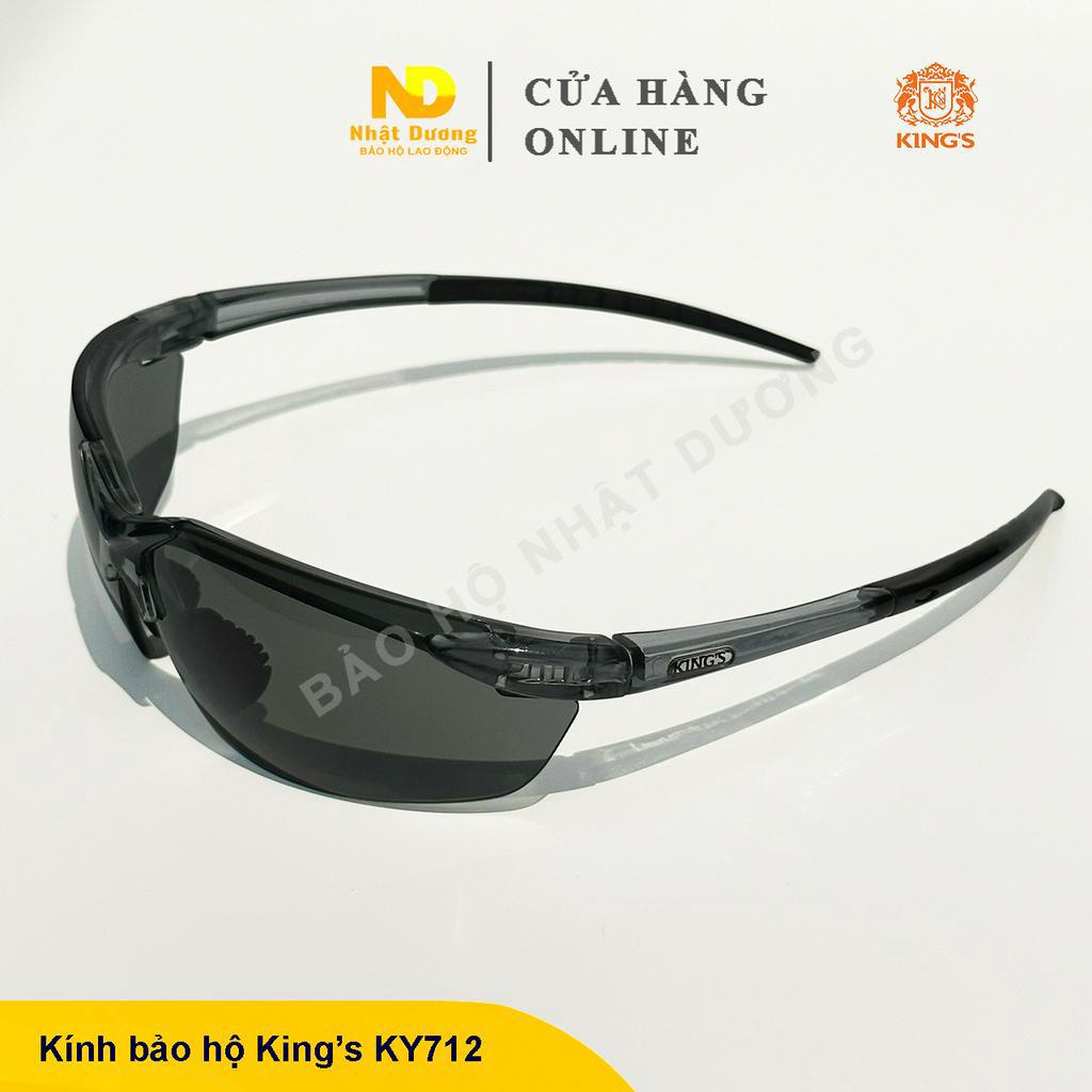 Kính bảo hộ King's KY712 tròng đen chống tia UV chống bụi bảo vệ mắt khi lao động, đi xe máy