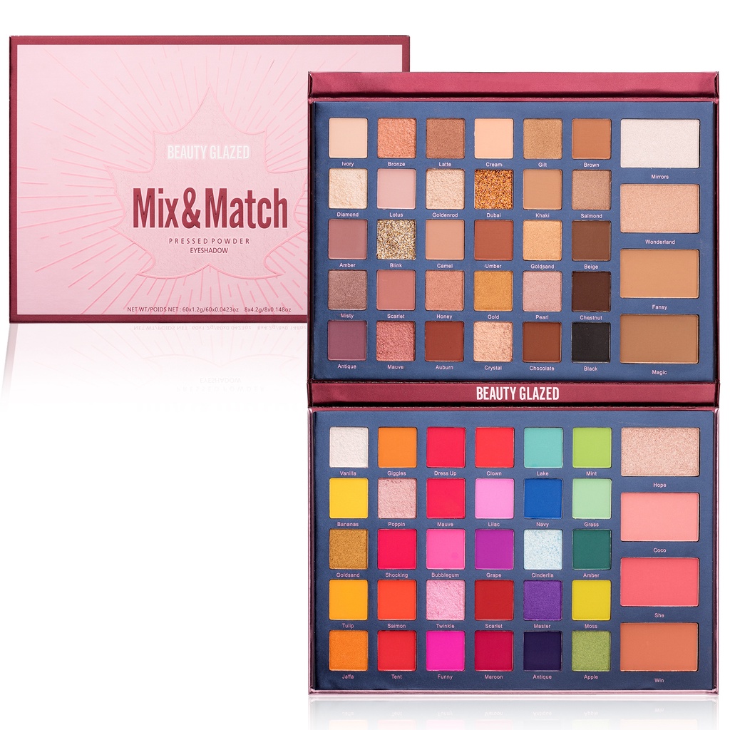 Bảng phấn mắt 68 màu BEAUTY GLAZED, không thấm nước hàng ngày