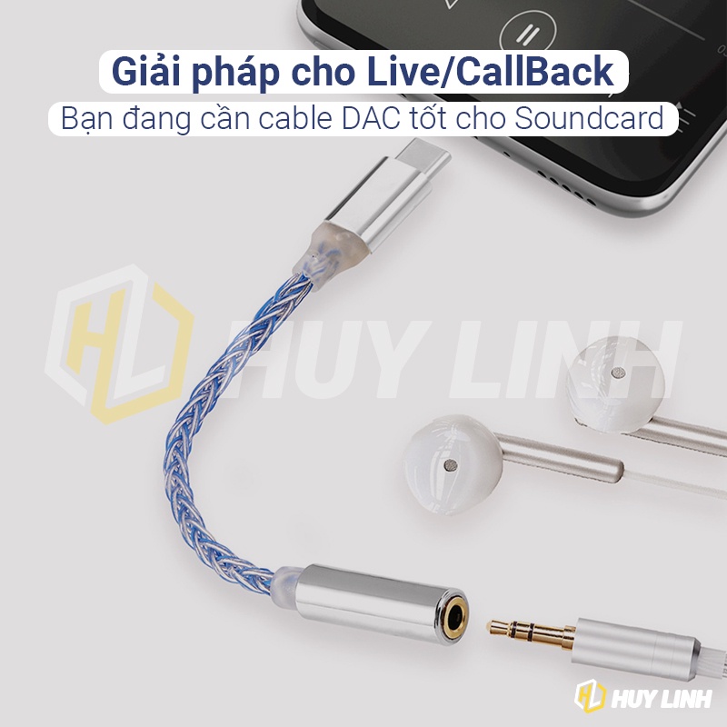 Cáp chuyển đổi âm thanh Jcally JM6 Type-C sang 3.5mm Cx31993 Hifi DAC 3.5mm