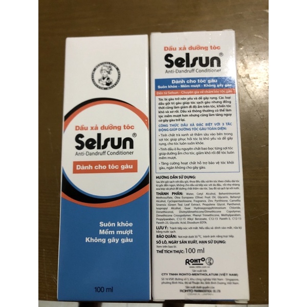 Bộ Dầu gội và dầu xả selsun công thức mới 1% Selennium Sulfide 100ml