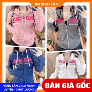 Áo khoác gân tăm cho nữ chất vải mềm co giãn lên phom ôm dáng thêu chữ dễ thương TP116