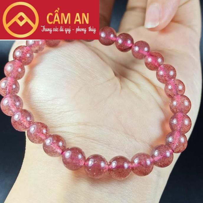 Vòng Tay Phong Thuỷ Dâu Tây Hồng Tự Nhiên – Mang Lại May Mắn, Tài Lộc, Tình Duyên