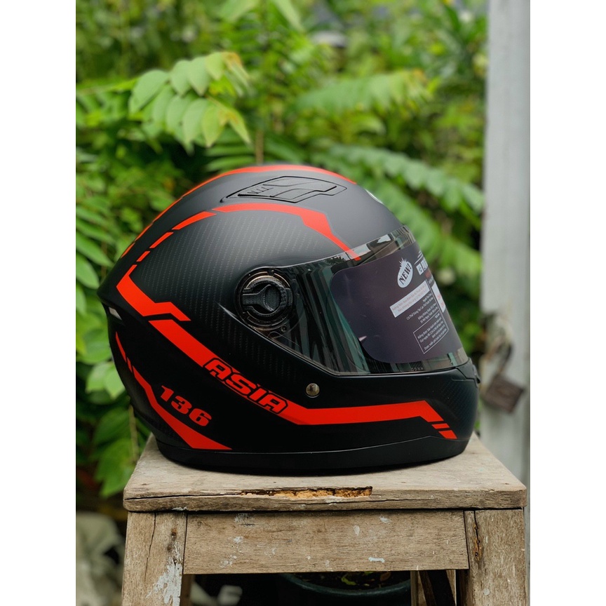 Nón bảo hiểm Asia MT136 tem V24 đỏ