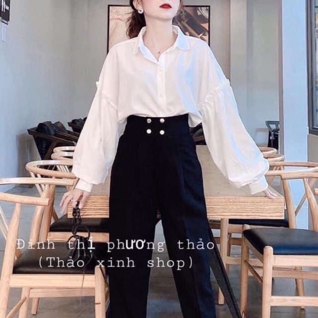 Áo sơ mi trắng tay bồng