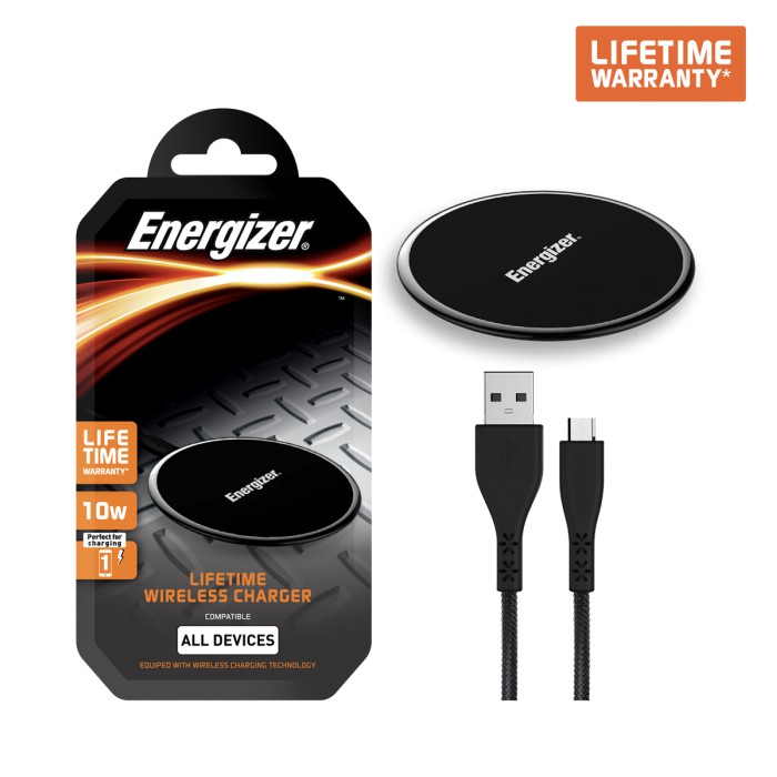 Đế sạc không dây Energizer Lifetime warranty 10W kèm cáp MicroUSB - WLACBLBKM