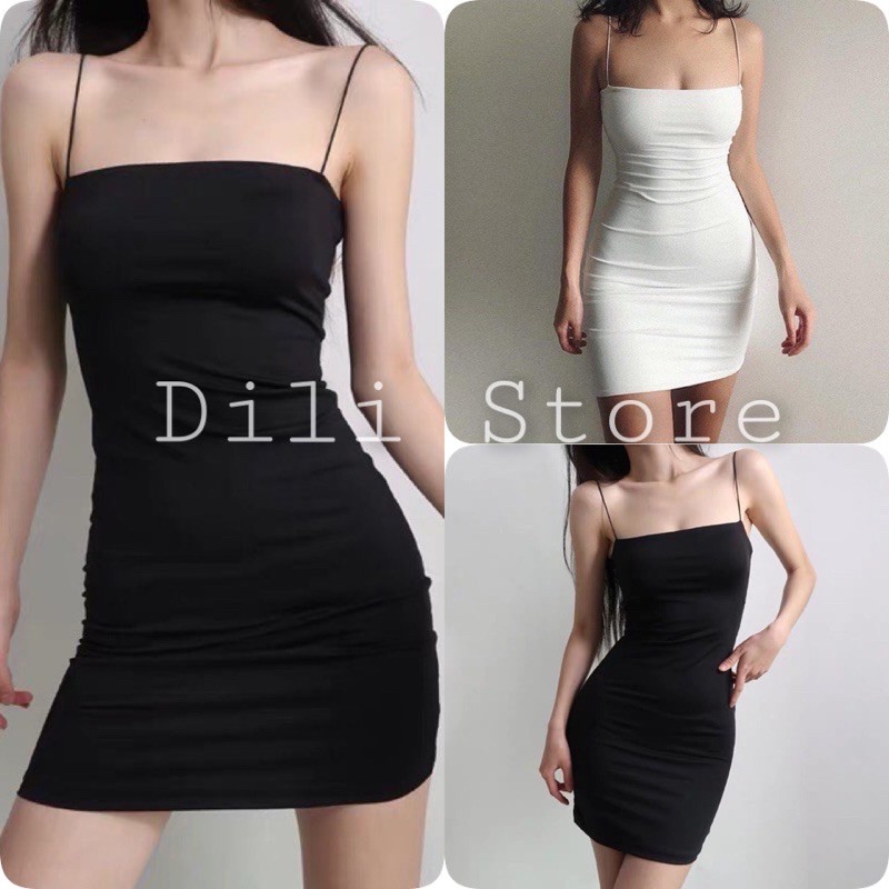 Đầm 2 dây🍍 váy 2 dây ôm body🍍Đầm Nữ Hai Dây Bún Ôm Sát Hàn Quốc Quảng Châu Trơn🍍 | BigBuy360 - bigbuy360.vn