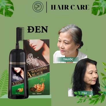 Dầu gội phủ bạc SIN HAIR Nhật Bản màu nâu, thành phần nhân sâm tự nhiên giúp đen tóc, nâu tóc từ lần gội đầu tiên.