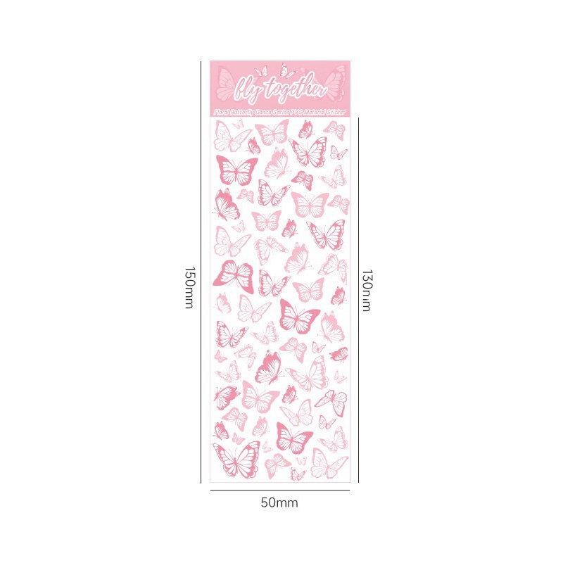 Sticker Dán Trang Trí Sổ Tay DIY Họa Tiết Hoa Và Bướm Dễ Thương