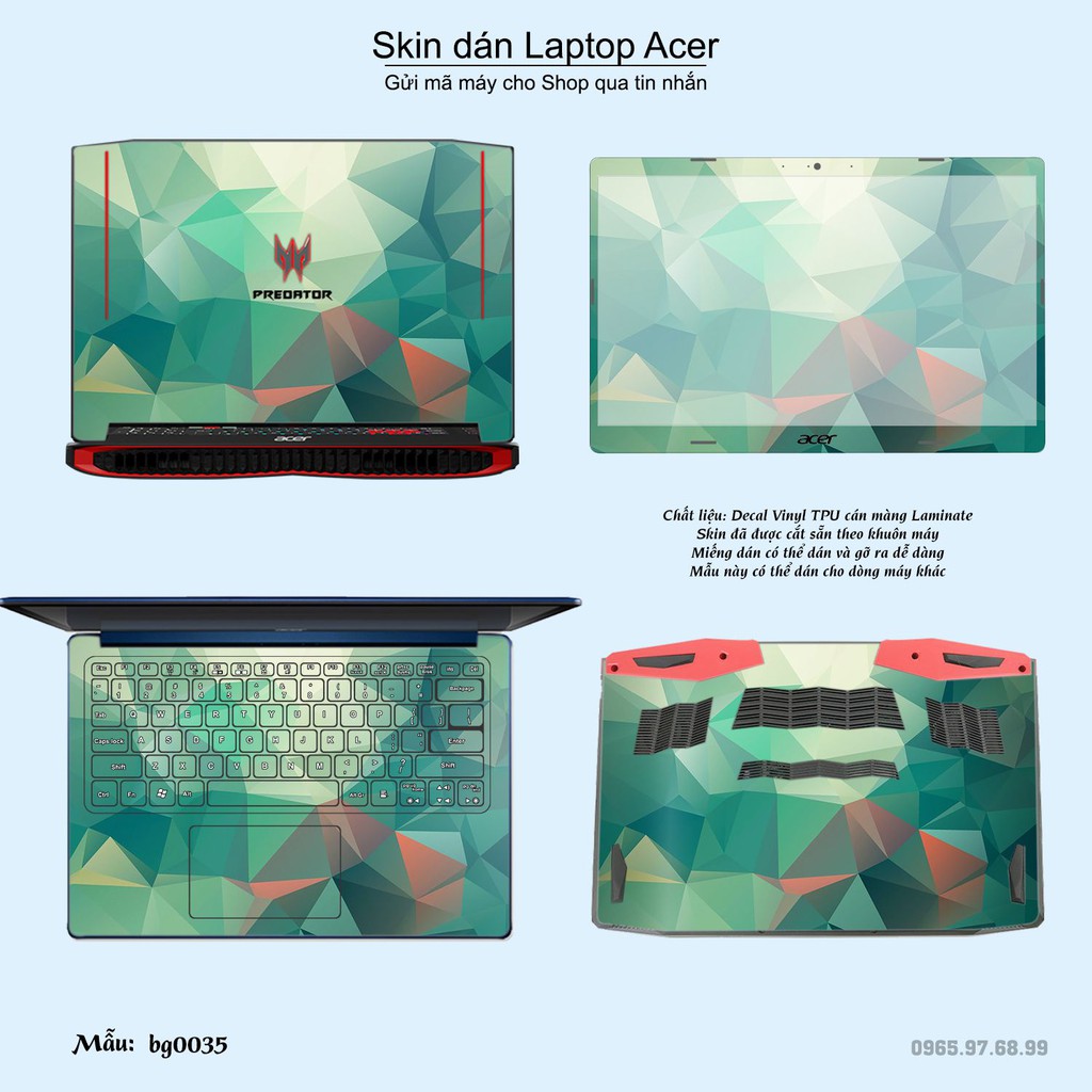 Skin dán Laptop Acer in hình Vân kim cương (inbox mã máy cho Shop)