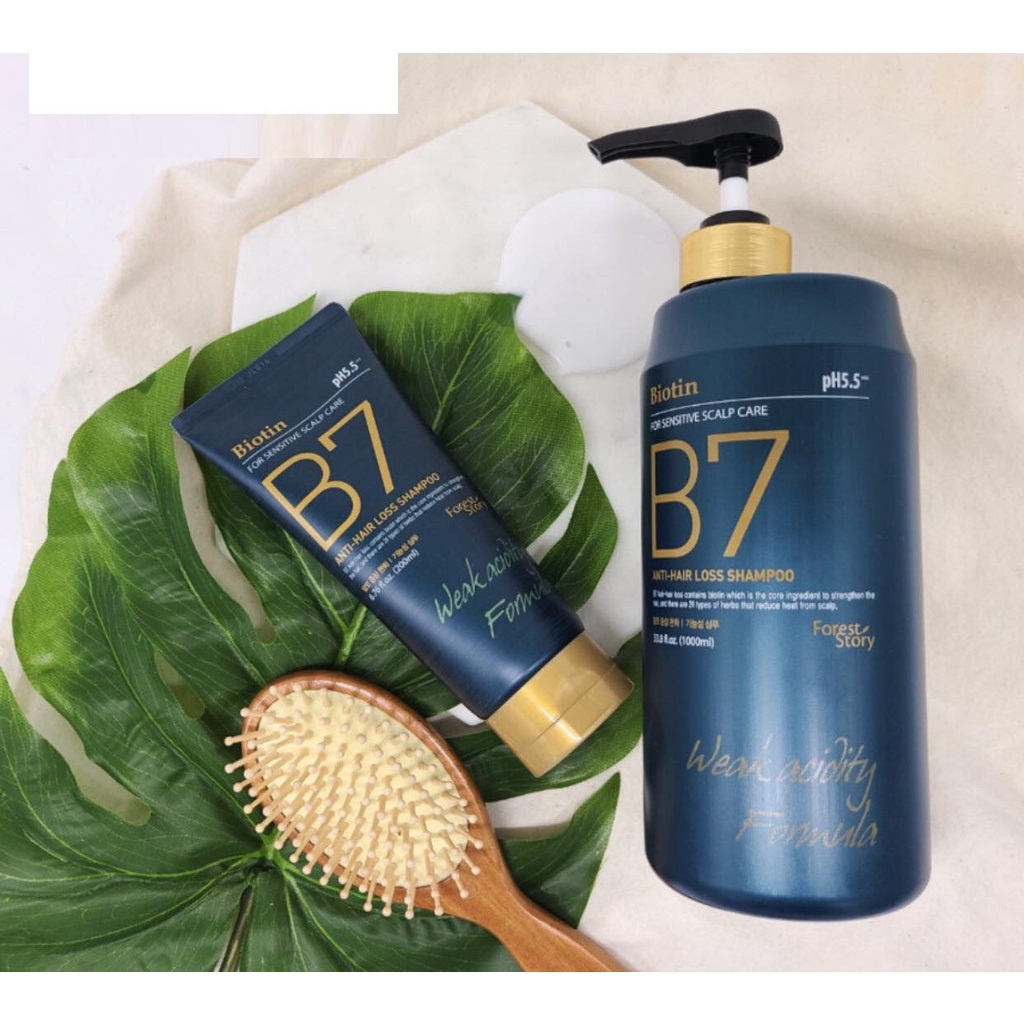 Dầu gội xả thảo dược Biotin B7 Welcos forest B7 anti Hair Loss Shampoo, Hair Loss treatment 2 x 500ml