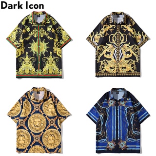 Áo sơ mi ngắn tay in họa tiết phong cách baroque thời trang dành cho nam