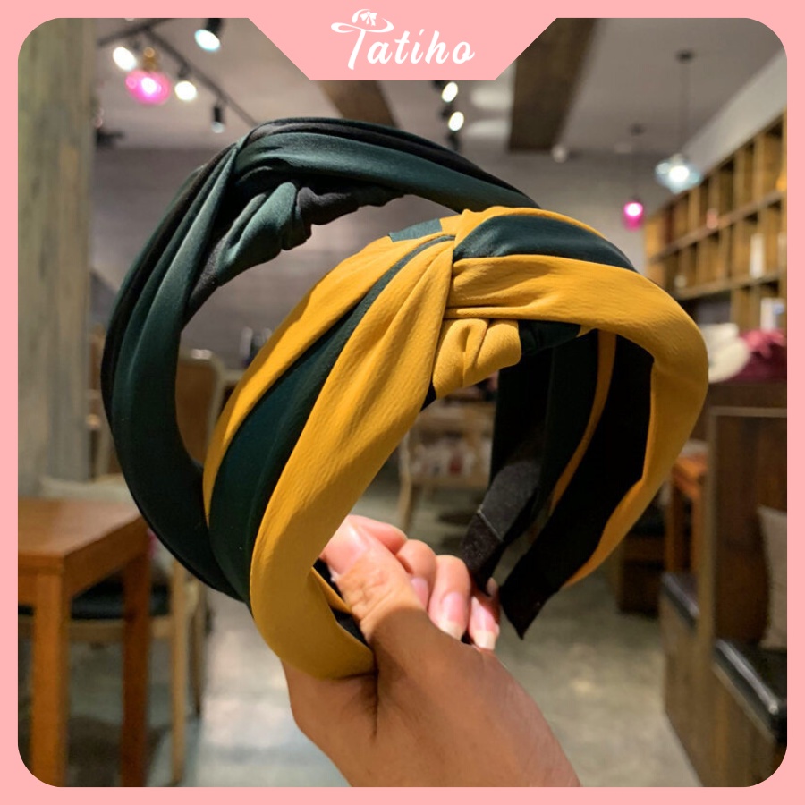 Cài Tóc Unisex, Băng Đô Lụa Satin Phối Hai Màu Cao Cấp Sang Trong Phong Cách Hàn Quốc - Tatiho - Mã CT013