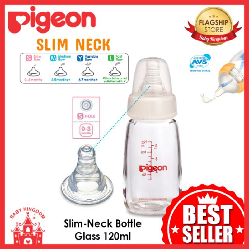 (cam kết nội địa Nhật)bình sữa thủy tinh pigeon 120ml cho bé 0-1 tuổi