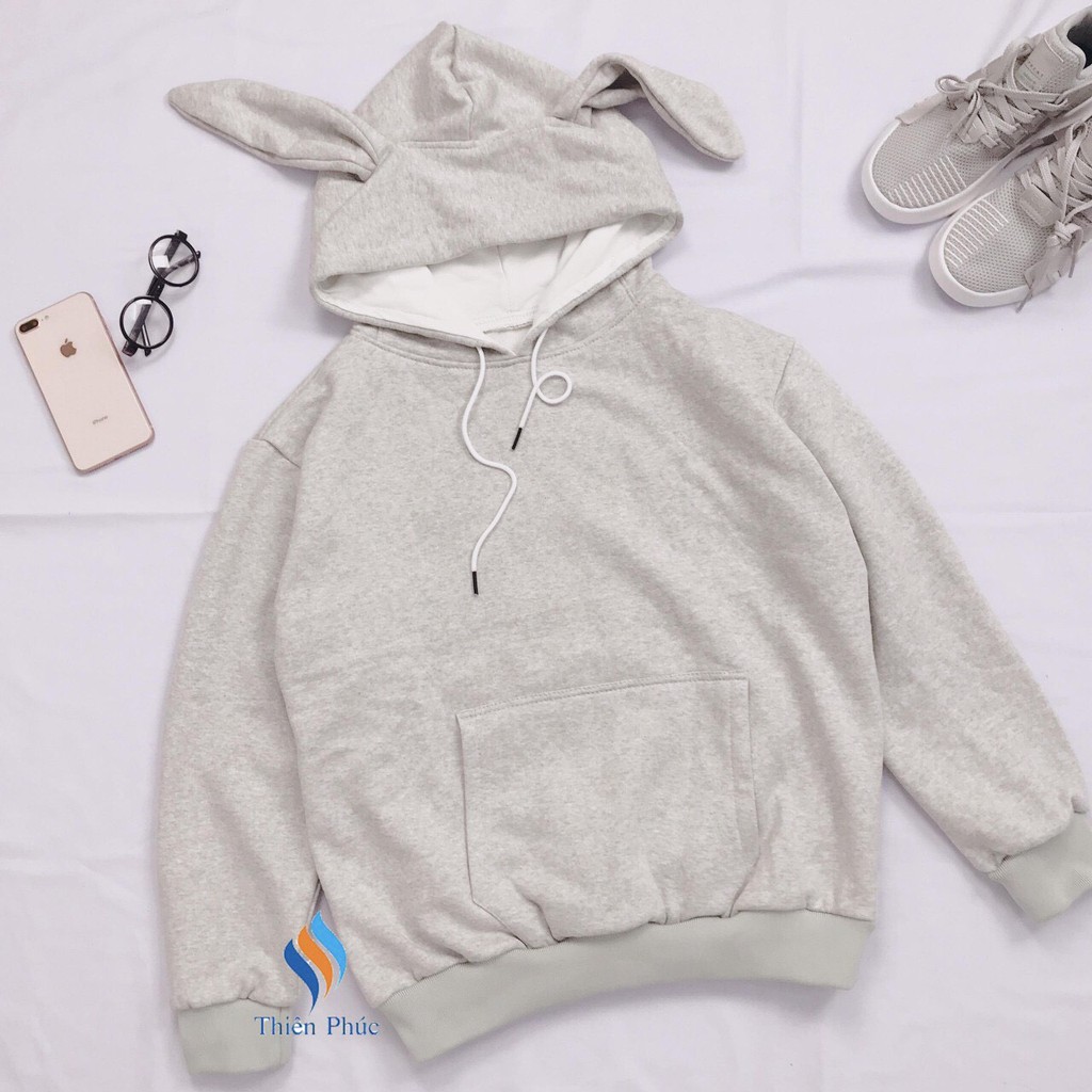 &lt; FREESHIP &gt; ÁO HOODIE TAI THỎ NAM NỮ CHẤT NỈ NGOẠI HÌNH THẬT