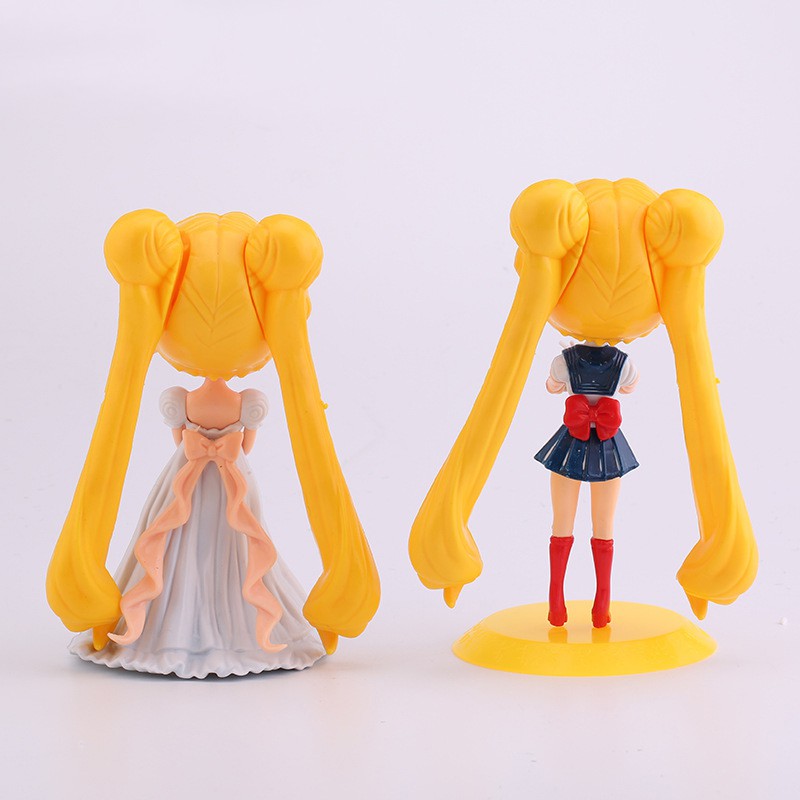 Đồ chơi mô hình thủy thủ Mặt Trăng Sailor Moon Anime Chibi dễ thương cao 14 cm làm sưu tập, trưng bày, trang trí New4all