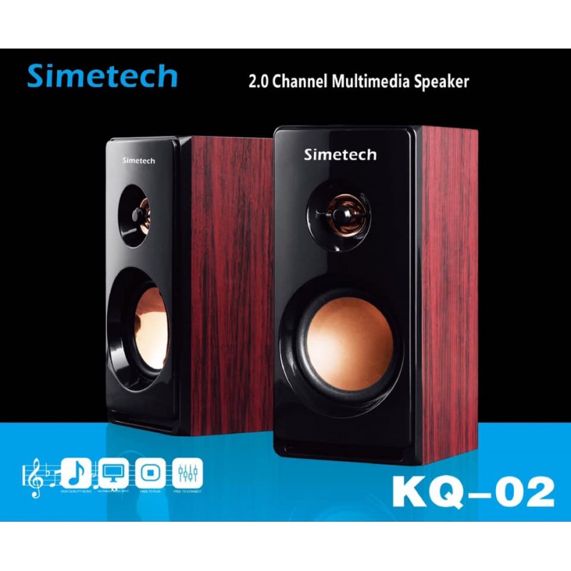 Loa vi tính 2.0 SIMETECH KQ-02 Chính hãng âm thanh cực hay siêu bền  bảo hành 6 tháng 1 đổi 1