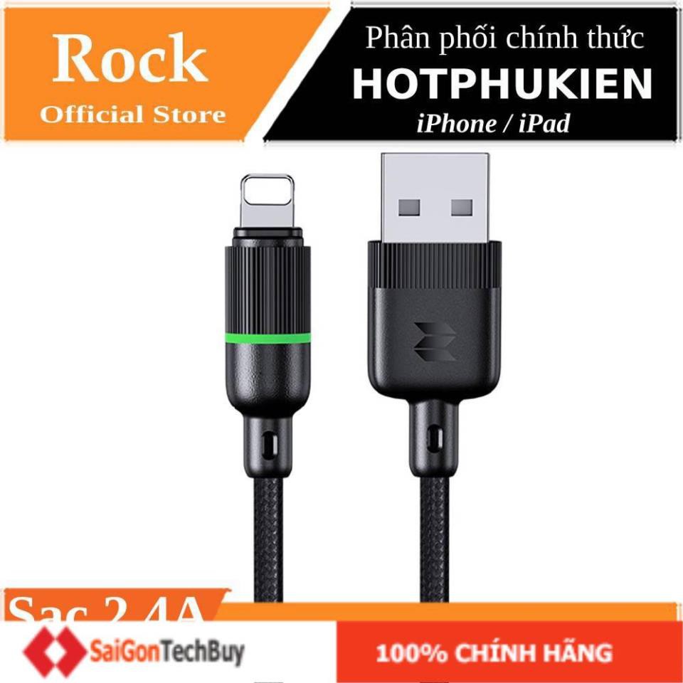 Dây cáp sạc nhanh 2.4A tự ngắt Lightning hiệu ROCK R10 data tốc độ cao 480 Mbps cho iPhone / iPad - Hàng chính hãng