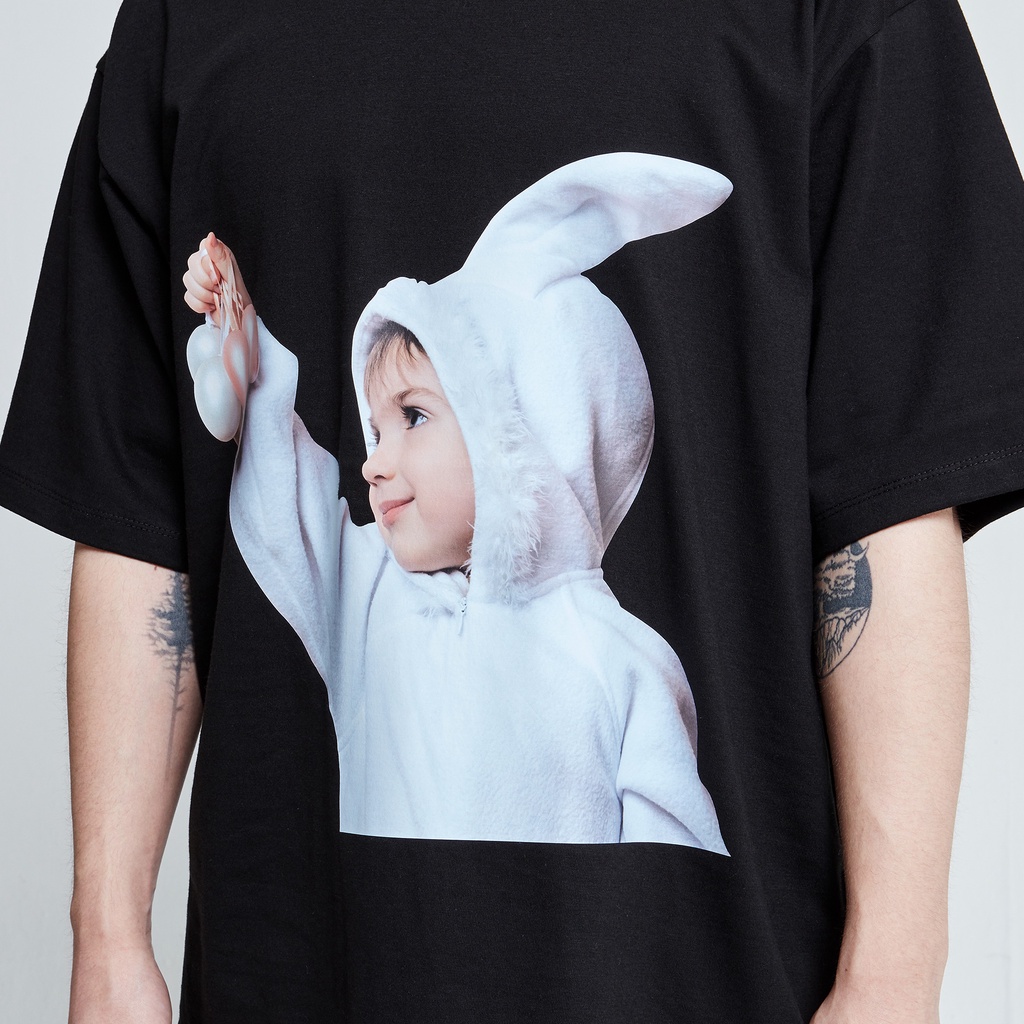 Áo thun ADLV Baby Face Rabbit Short Sleeve T-Shirt Black - Full Tem tag