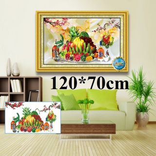 Tranh đính đá  Mâm ngũ quả Y8289 (120X70cm) y8288 (80x50cm)