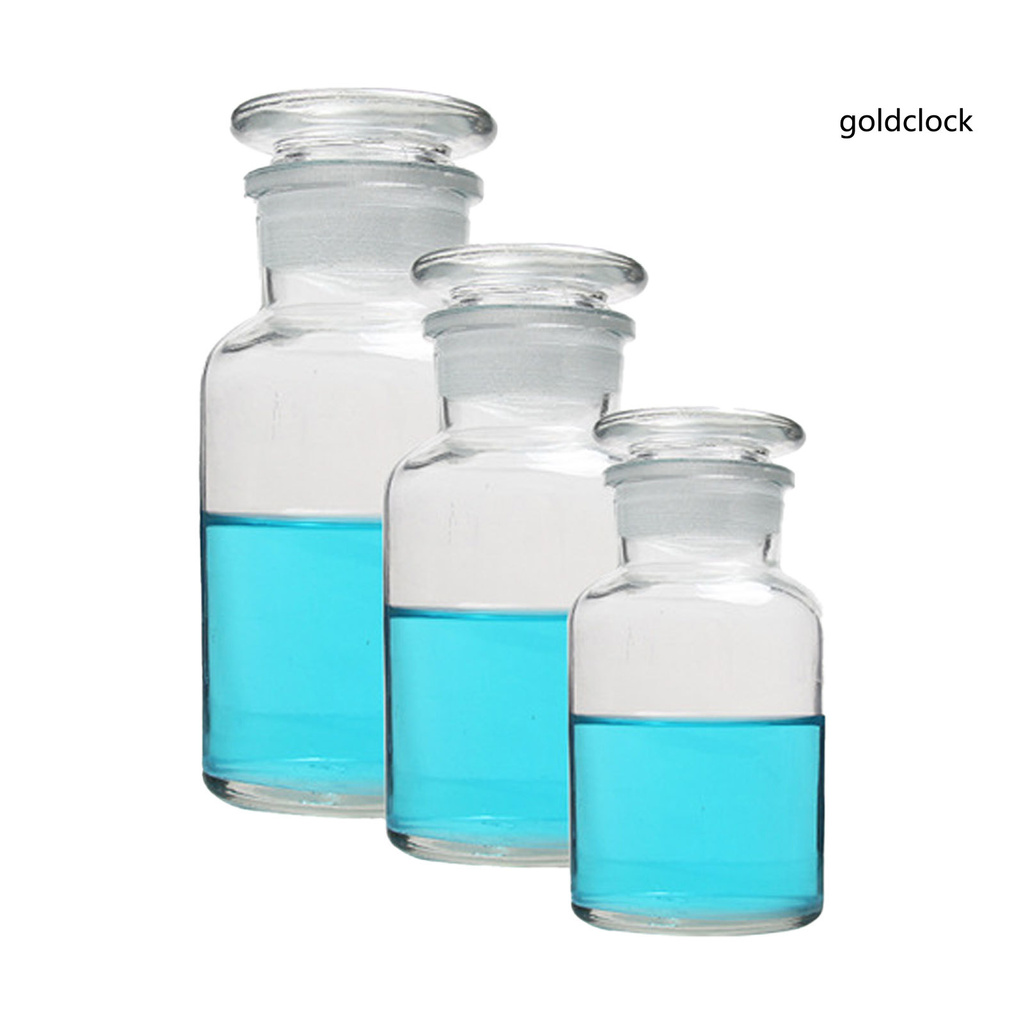 goldclock 30/60/125/250/500ml Transparent Wide-Mouth Storage Container Reagent Bottle