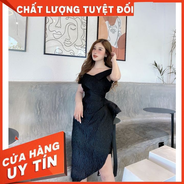 Đầm Bẹt Vai [CoCo Shop] Đầm Hoa Nổi Bẹt Vai - Thời Trang Thiết Kế | BigBuy360 - bigbuy360.vn