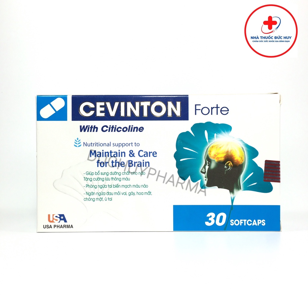 Cevinton fort - Giúp Tăng cường tuần hoàn não, giảm đau đầu, rồi loạn tiền đình, tai biến mạch máu não ( hộp 30 viên)