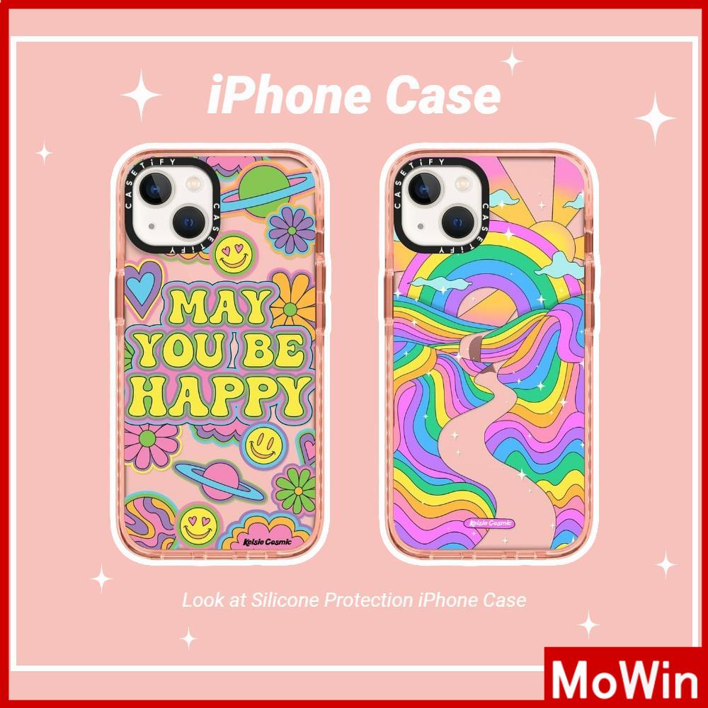 Ốp Điện Thoại Silicone Mềm Trong Suốt Vỏ Dày Chống Sốc In Hình Mặt Trời Cầu Vồng Cho iPhone 13 Pro Max 12 Pro Max 11 7+