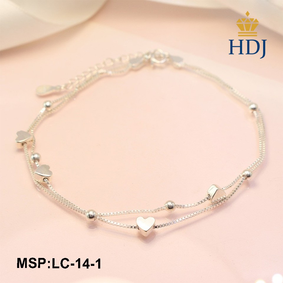 Vòng Đeo chân bạc nữ họa tiết Trái Tim nhỏ đẹp trang sức cao cấp HDJ mã LC-14-1 Hàng Chính Hãng | BigBuy360 - bigbuy360.vn
