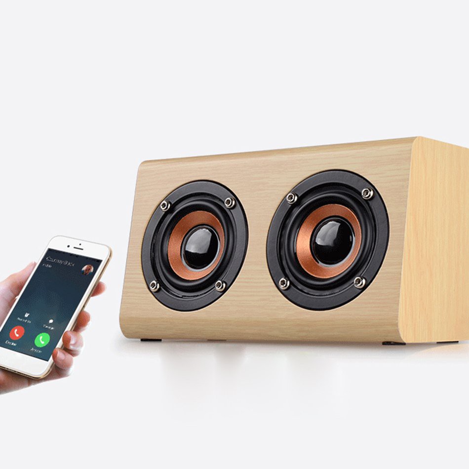 Loa Nghe Nhạc Không Dây Bằng Gỗ W7 Âm Thanh Hifi