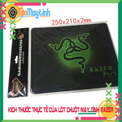 Lót chuột Razer kích thước 25*21cm - Mouse Pad Razer Chơi Game Giá Rẻ - Lót chuột máy tính đẹp Dùng cho Văn phòng