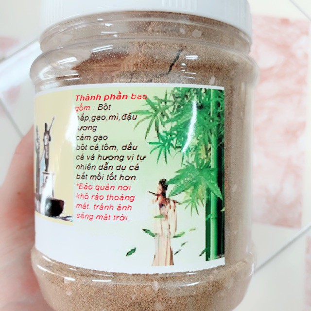 mồi câu tổng hợp bắt trắm + chép + chôi + rô phi 500g đa công dụng mồi siêu nhậy y hình giá rẻ giảm giá sele y hình