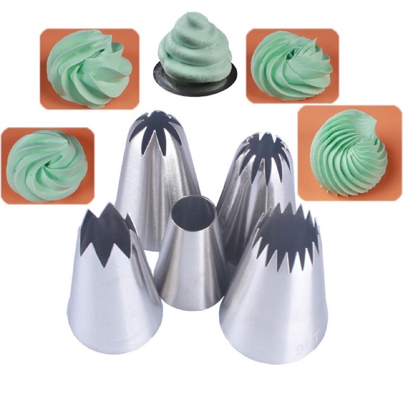 1 Đầu bắt kem trang trí bánh bằng inox nhiều kiểu