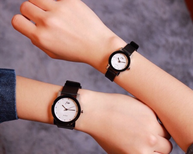 Đồng hồ cặp nam nữ teen Jw L5098 dây cao su 2 màu
