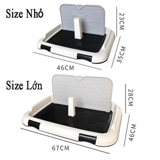 Khay vệ sinh cho chó mèo - Khay hướng dẫn cún đi vệ sinh đúng chỗ TẶNG KÈM cột & tường chắn cho chó đực 2 size -Pet tray