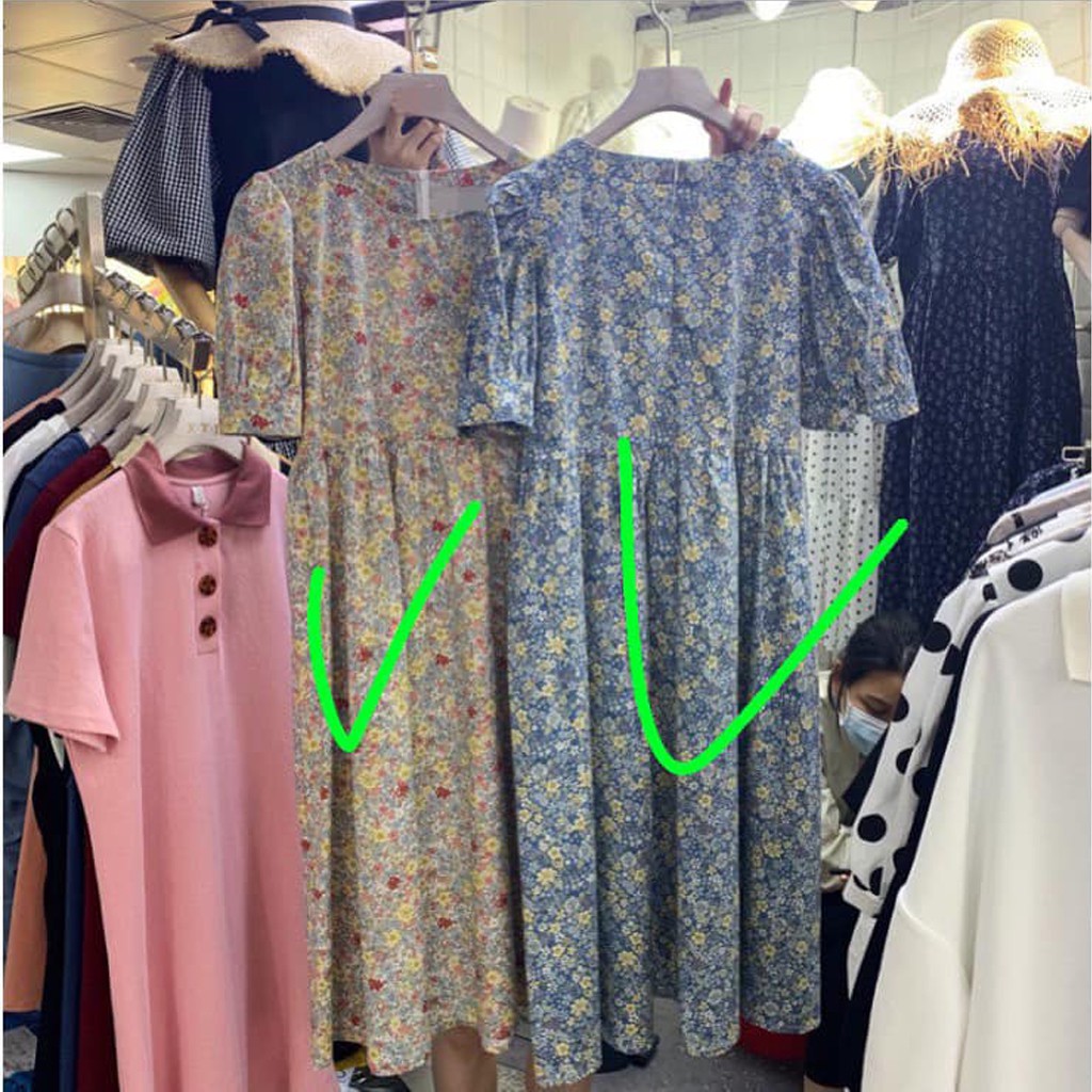 Váy babydoll hoa marry kiểu mới dáng tiểu thư, đầm hoa vintage cộc tay có thắt nơ eo, đầm nữ dự tiệc dáng đẹp -CKV9005 | BigBuy360 - bigbuy360.vn