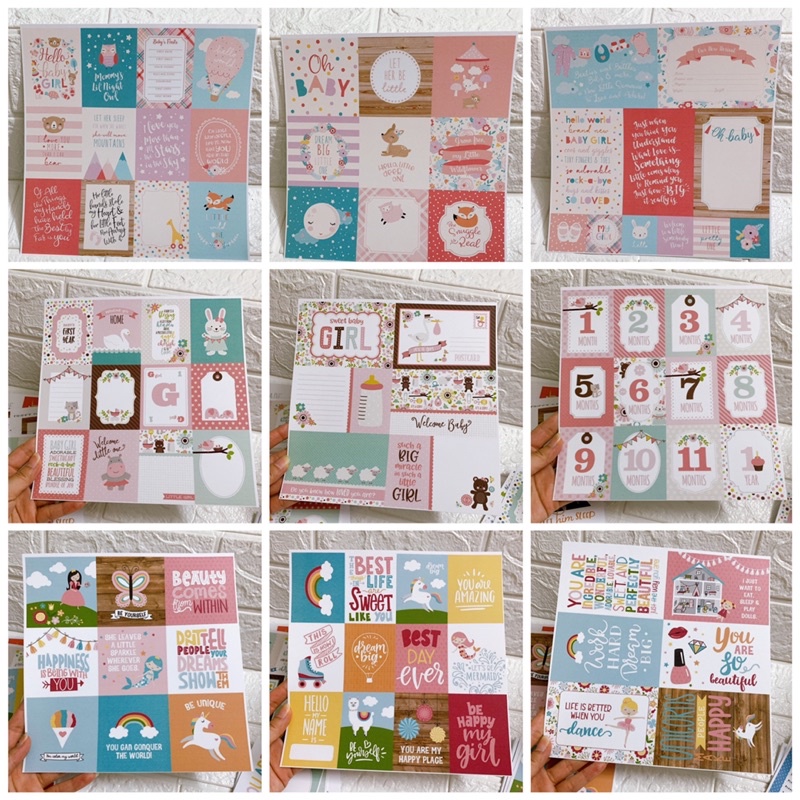 Tag/Card lẻ 1 tờ chủ đề Baby Girl - Trang trí love box, scrapbook, thiệp ảnh, khung ảnh