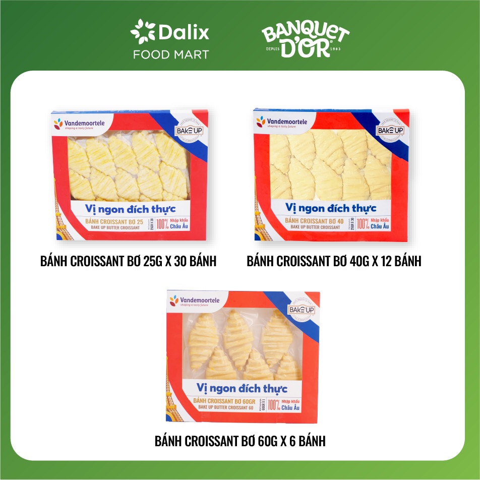 Bánh Croissant sừng bò cấp đông Nhập khẩu Pháp set 6 cái/ 12 cái/ 30 cái