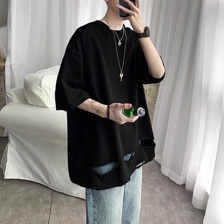 Áo thun oversize rách Mẫu Mới ( cotton 100%)