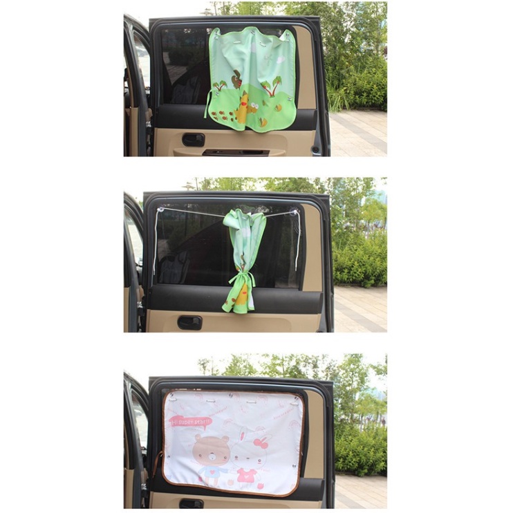 Rèm Vải Che Nắng Ô Tô Hàn Quốc Phối Hình Dễ Thương Có Gắc Hút | BigBuy360 - bigbuy360.vn