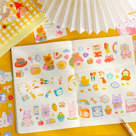 Dải sticker PVC hình dán động vật dễ thương đáng yêu dài 30cm | BST126