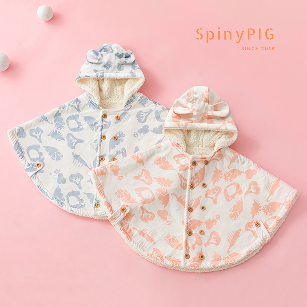 Áo choàng cho bé gái bé trai 0-3 tuổi có mũ trần bông cotton tự nhiên không chất tẩy nhuộm mềm mại cho mùa đông