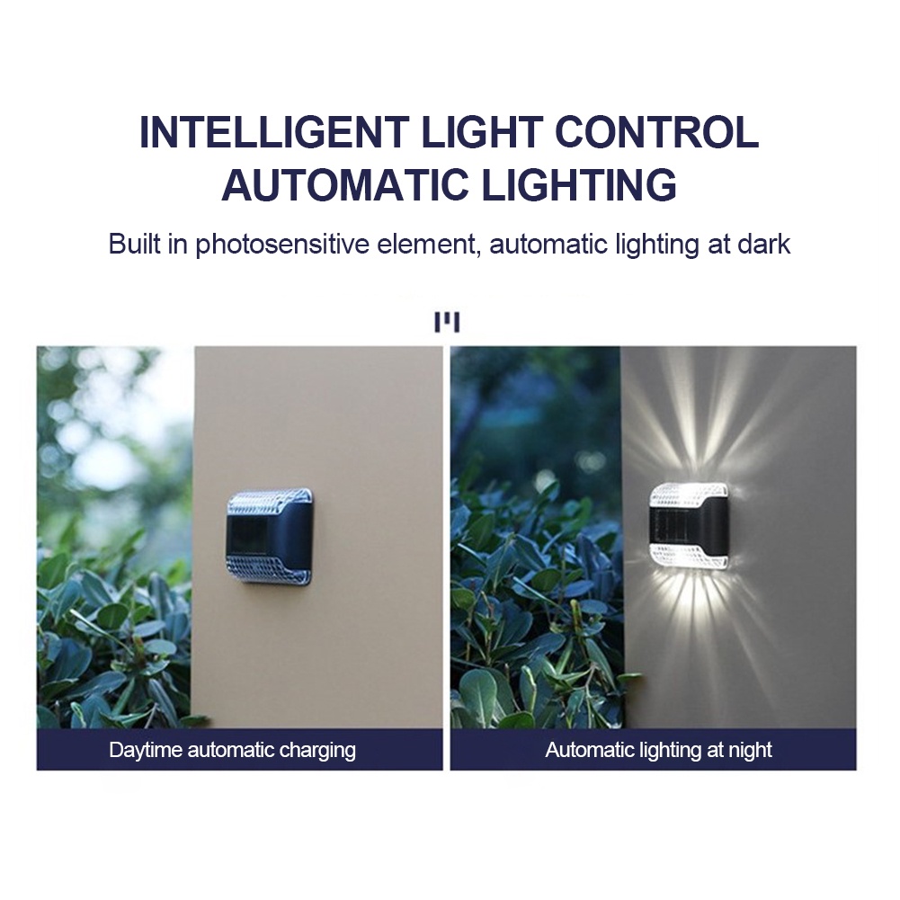 Set 8 Đèn Gắn Tường Pha Lê Chống Thấm Nước Sử Dụng Năng Lượng Mặt Trời