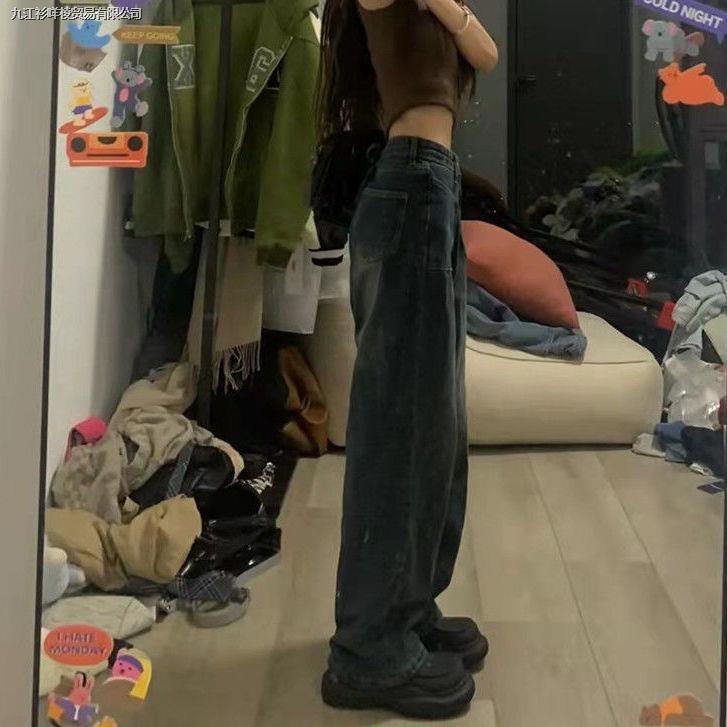 Quần Jeans Ống Rộng Suông Phong Cách Hong Kong Thời Trang Mùa Hè Hàng Mới Dành Cho Nữ 2022