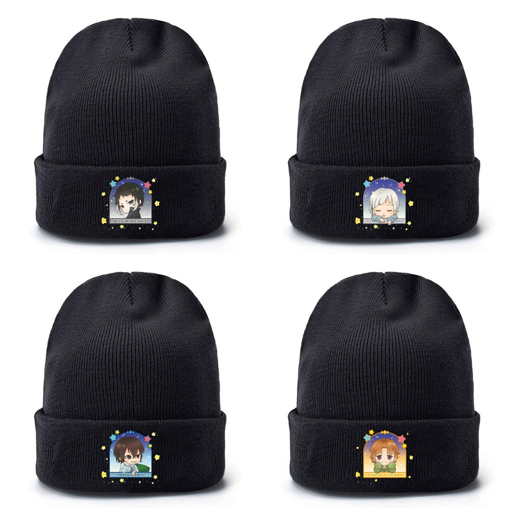 Mũ len in hình anime chibi BUNGOU STRAY DOGS xinh xắn thời trang nam nữ