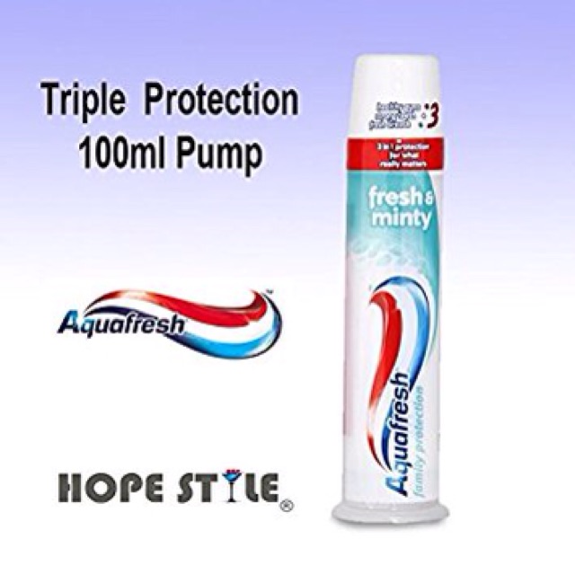 KEM ĐÁNH RĂNG 3 TÁC ĐỘNG CHAI XỊT AQUAFRESH 